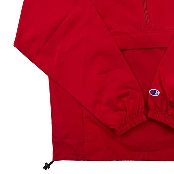 New Champion Men US S Red Jacket Windbreaker Anorak Hood Sport Casual Bulldog  - Picture 5 of 13